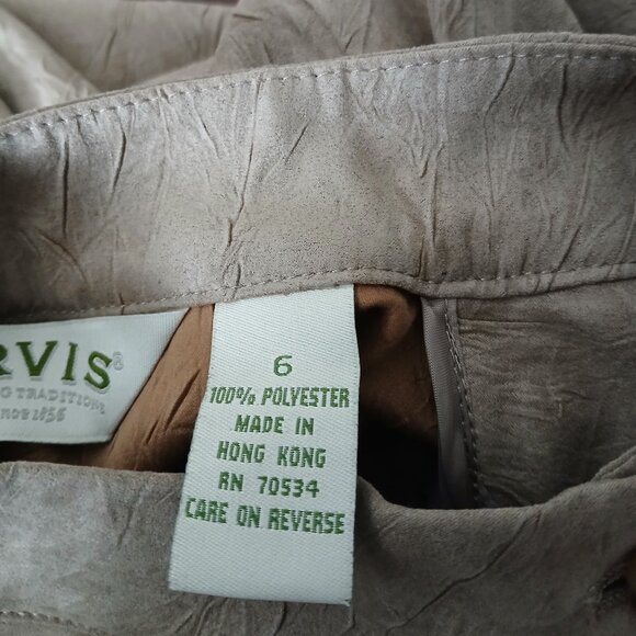 Orvis Jacket Blouse Top Size 6 Textured Crepe Beige Button Front Faux Suede - Picture 10 of 11